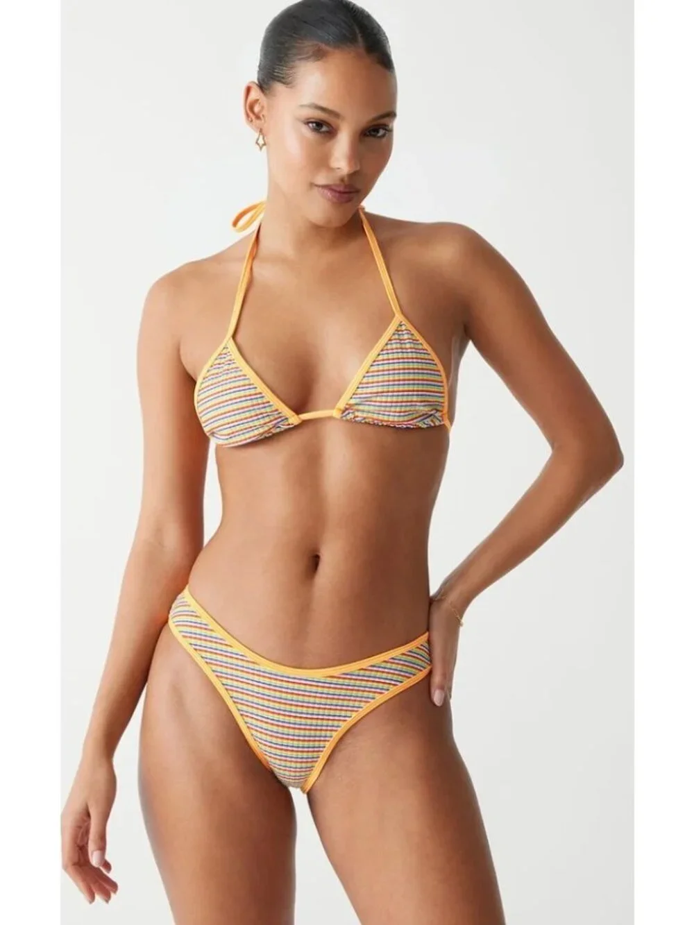 Frankie’s Bikinis Catalina Bikini Bottom and String Triangle Top-sz Medium